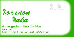 koridon maka business card